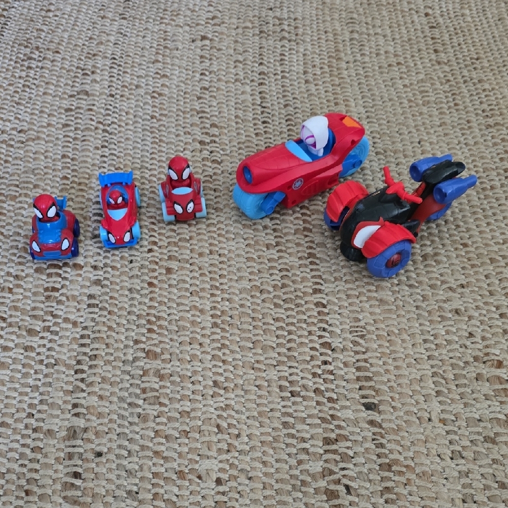 Spiderman Red and Blue Toy Vehicle Collection